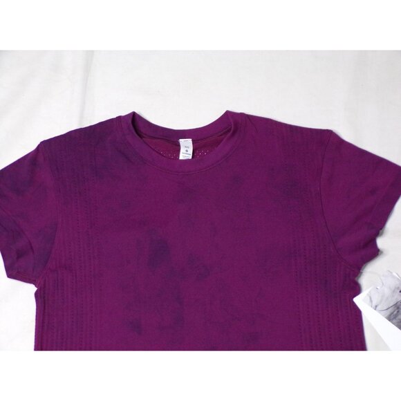 🆕LULULEMON Train to be Short Sleeve Top Burgundy Black XXS - Picture 6 of 9